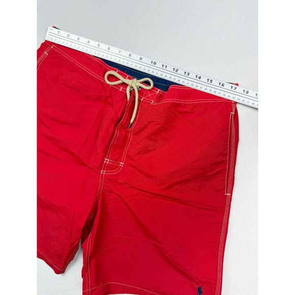 POLO RALPH LAUREN Swim Trunks Size XL Mens Lined Cargo Pocket Navy Pony Red - Picture 8 of 10